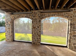 Recessed powered screen